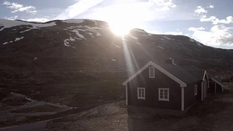 Mountain cabin in the afternoon Stock Footage 99396770