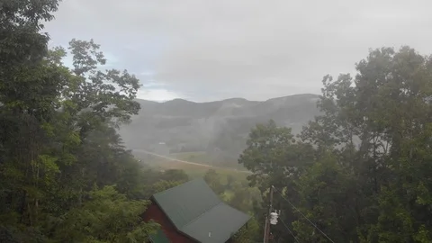 Mountain Cabin Drone Shot Stock Footage 94130959