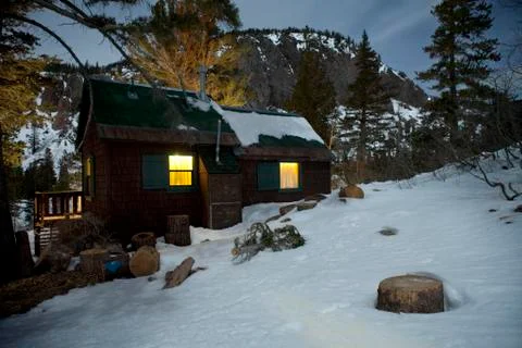 Mountain cabin - mammoth, ca Stock Photos