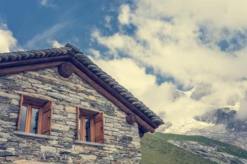 Mountain cabin. Stock Photos
