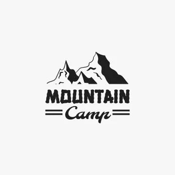 Mountain Camp Badge Stock Illustration
