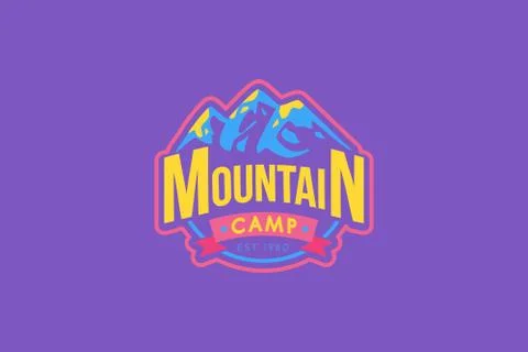 Mountain camp vector logo template イラスト素材