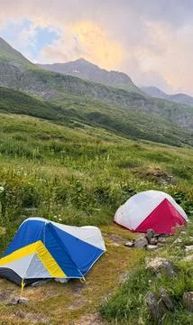 Mountain Camping Escape Stock Photos