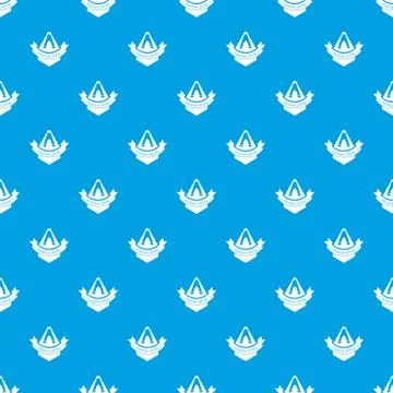 Mountain camping pattern vector seamless blue Stock Illustration