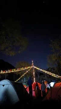 Mountain camping Stock Photos