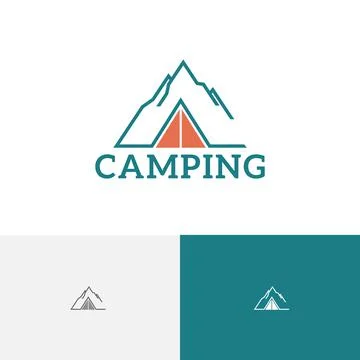 Mountain Camping Summit Nature Explore Adventure Logo Stock Illustration