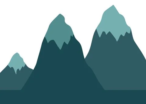 Mountain capped snow Stock Illustration