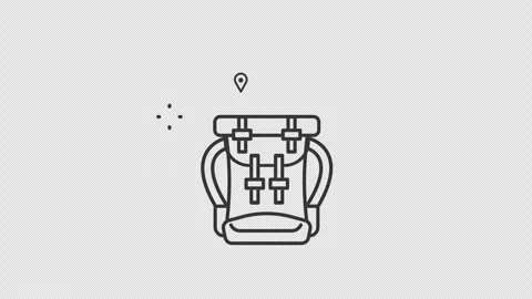 Mountain carrier backpack animated icon illustration motion graphic video Stock Footage 285314325