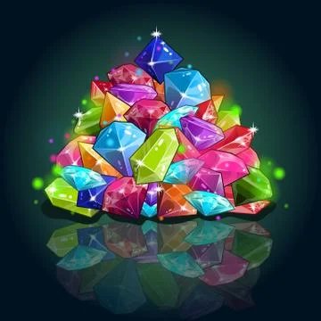 Mountain from cartoon vector gems Stock Illustration