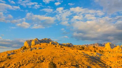 Mountain chain at the evening, natural time lapse scene Stock-Footage 155107113