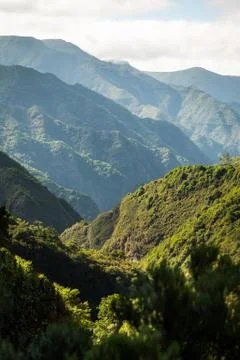 Mountain chain at evening Stock Photos