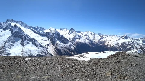 Mountain chain view on a bright sunny day Video stock 89816029