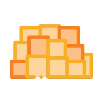 Mountain of cheese cubes icon vector outline illustration Stock Illustration