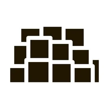 Mountain of cheese cubes icon Vector Glyph Illustration Stock Illustration
