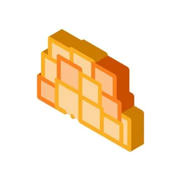 Mountain of cheese cubes isometric icon vector illustration Stock Illustration