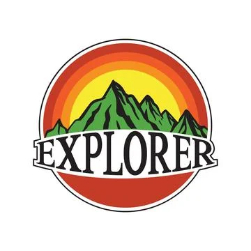 Mountain circle logo Stock Illustration