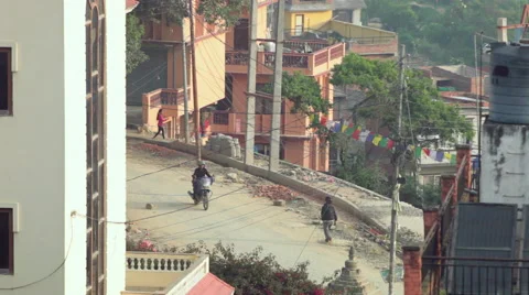 Mountain City in Nepal Stock Footage 51360655