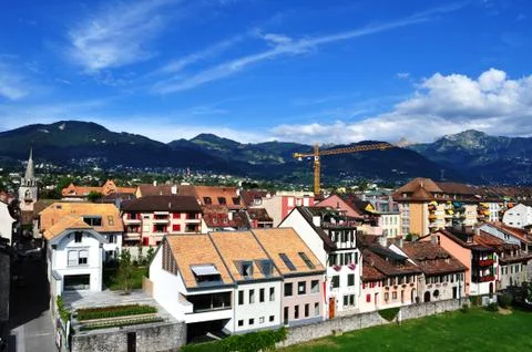 Mountain cityscape Stock Photos