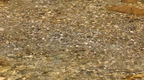 Mountain clear shallow river flow (with sound) Stock Footage 12299678