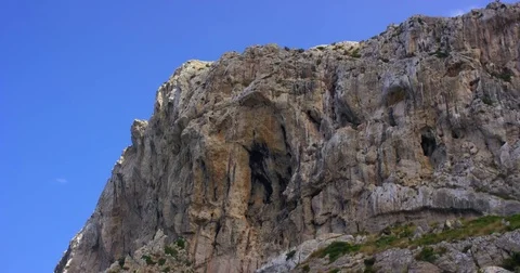 Mountain Cliffs Rock Formations Aerial Camera Fly along Vertical Rocks Epic Stock-Footage 78620867