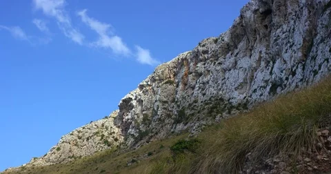 Mountain Cliffs Rock Formations Aerial Camera Fly along Vertical Rocks Epic Stock-Footage 78621187