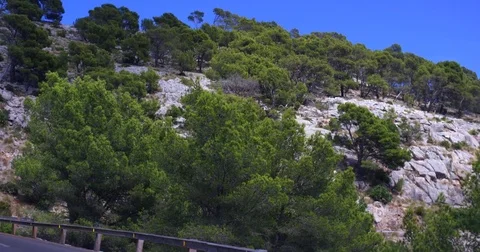 Mountain Cliffs Rock Formations Aerial Camera Fly along Vertical Rocks Epic Stock Footage 78621460