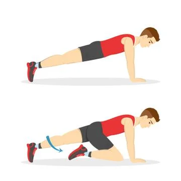 Mountain climber exercise for ABS. Workout in gym Stock Illustration