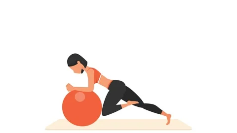 Mountain climber exercise. Female workout with fitball. Stock Footage 171415420