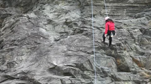 Mountain climber - female Stock Footage 10741830