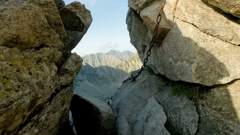 Mountain Climber Man Reaching The Top Doing His Best 動画素材 93948400