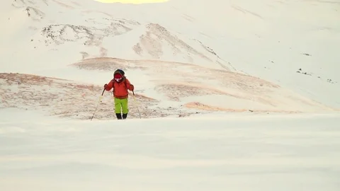 Mountain Climber Near the Summit Stock Footage 73878552