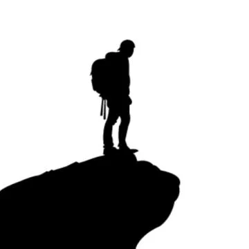 Mountain climber on top Stock Illustration