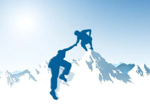 The mountain climbers Stock Illustration