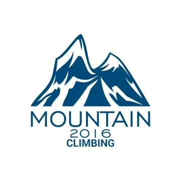 Mountain climbing alpine sport vector icon Stock Illustration