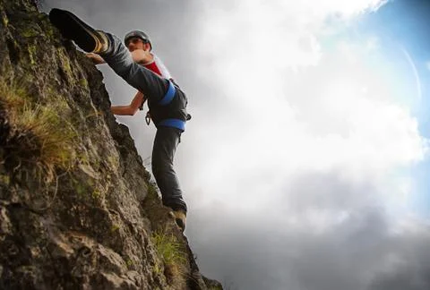 Mountain climbing Stock Photos