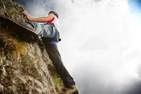 Mountain climbing Stock Photos