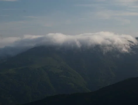 Mountain with Cloud acting like a Wave Stock Footage 53876055