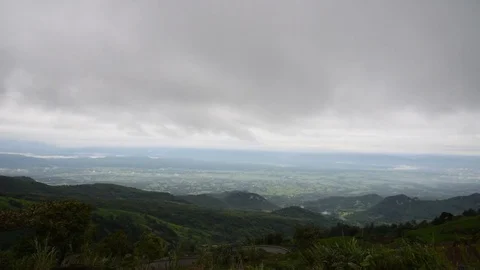 Mountain cloud and landscape at countryside of Phetchabun province Stock Footage