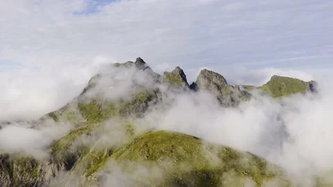 Mountain cloud top view landscape. Beautiful Nature Norway natural landscape. Stock Footage 218973211