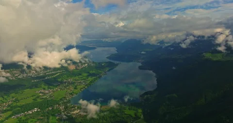 Mountain cloud top view landscape. Beautiful nature France natural landscape Stock Footage 276414083