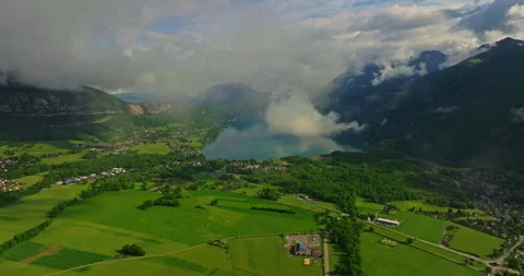Mountain cloud top view landscape. Beautiful nature France natural landscape Видео 276437783