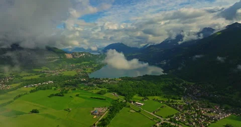 Mountain cloud top view landscape. Beautiful nature France natural landscape Vídeo Stock 276478524