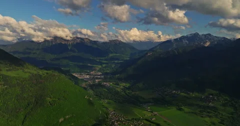 Mountain cloud top view landscape. Beautiful nature France natural landscape Stock Footage 277644258