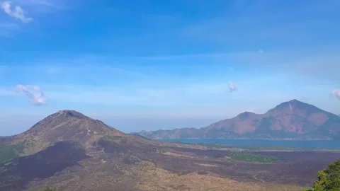 Mountain with clouds and blue sky background Stock Footage 294321913