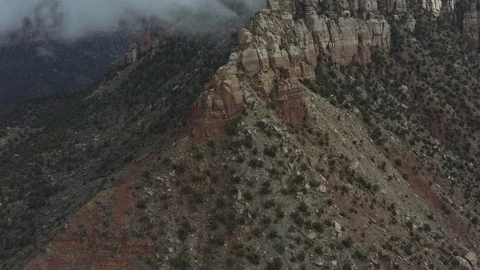 From Mountain into Clouds Drone Video stock 127249846