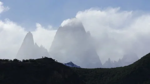 Mountain in Clouds Stock Footage 46196468