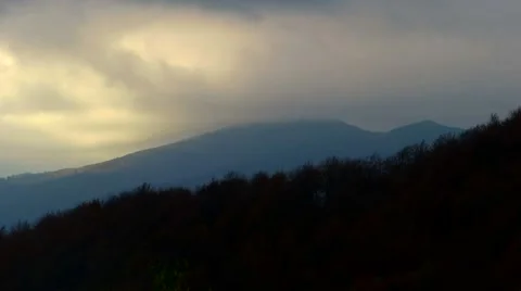 Mountain in the clouds Stock Footage 68809112