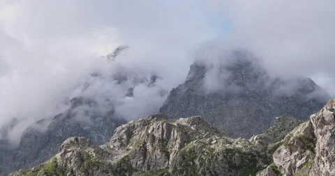Mountain in the clouds Stock Footage