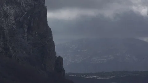 Mountain clouds grey Stock Footage 71722586