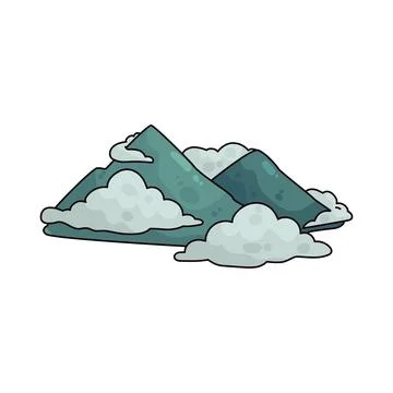 Mountain clouds illustration Stock Illustration